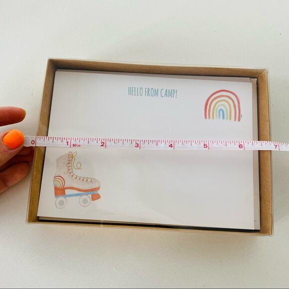 NEW ANTHROPOLOGIE White Rainbow Illustrated Camp Retro Skate Card Notecards s/10 - Picture 3 of 4